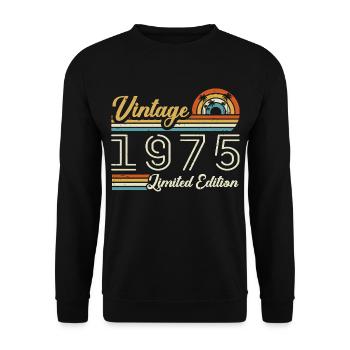 50 Years Anniversary | Vintage 1975 Gift 1975 - Unisex Sweatshirt - black - Front - Alina (178cm) & Michal (187cm)
