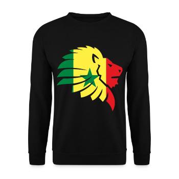 Senegal Flag Cap Vert Dakar Lion Africa Gift - Unisex Sweatshirt - black - Front - Alina (178cm) & Michal (187cm)