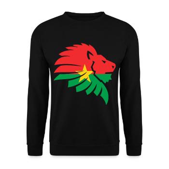 Burkina Faso Flagge Afrika Löwe Mossi Geschenk - Unisex Pullover - Schwarz - Vorne - Alina (178cm) & Michal (187cm)