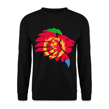 Eritrea Flagge إرتريا Afrika Löwe Geschenk - Unisex Pullover - Schwarz - Vorne - Alina (178cm) & Michal (187cm)
