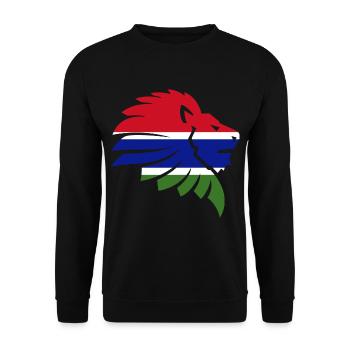Drapeau de la Gambie Cadeau Lion d'Afrique - Sweat-shirt Unisexe - noir - Devant - Alina (178cm) & Michal (187cm)