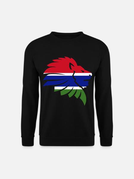 Gambia Flagge Afrika Löwe Geschenk - Unisex Pullover - Schwarz
