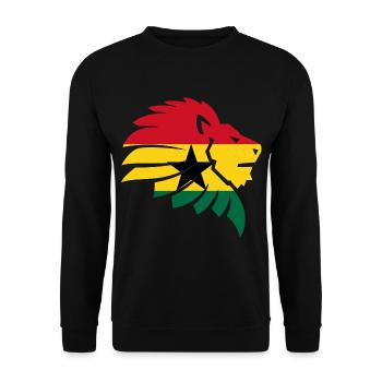 Ghana Flagge Afrika Löwe Accra Nkran Geschenk - Unisex Pullover - Schwarz - Vorne - Alina (178cm) & Michal (187cm)