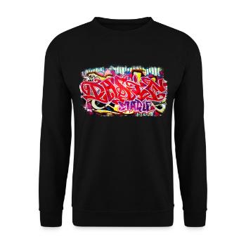 Berlin Wall Graffiti Font - Unisex Sweatshirt - black - Front - Alina (178cm) & Michal (187cm)