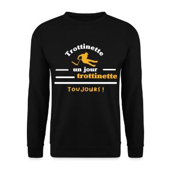 Trottinette un jours trottinette toujours - Sweat-shirt Unisexe - noir - Devant - Alina (178cm) & Michal (187cm)
