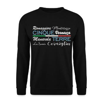 Cinque Terre, Italia - Unisex Pullover - Schwarz - Vorne - Alina (178cm) & Michal (187cm)