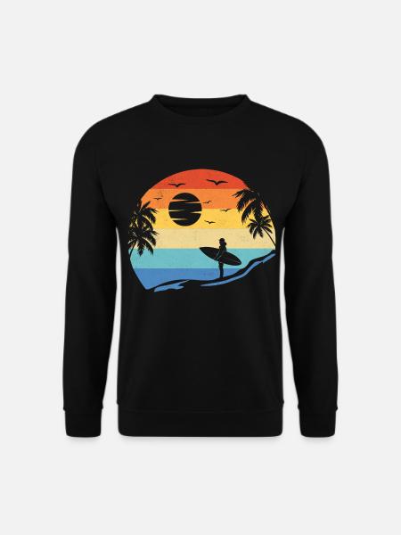 Strand Surfen Surfbrett Vintage Surfer Strand Surfen - Unisex Pullover - Schwarz