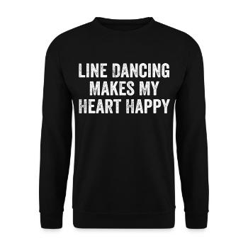 Line Dancing Makes My Heart Happy - Unisex Sweatshirt - black - Front - Alina (178cm) & Michal (187cm)