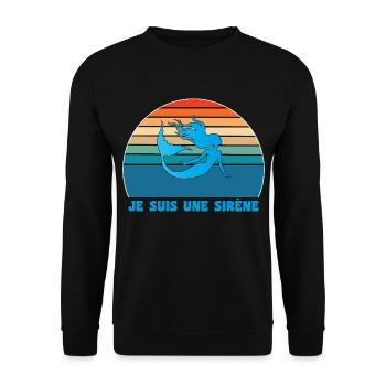Humour petite sirène - Sweat-shirt Unisexe - noir - Devant - Alina (178cm) & Michal (187cm)
