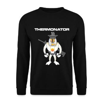 Thermonator Terminator Gift Idea - Unisex Sweatshirt - black - Front - Alina (178cm) & Michal (187cm)
