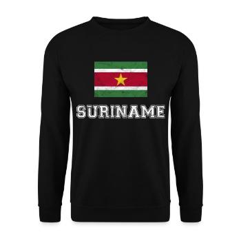 Suriname Flagge Kreolen Lachmon Sranan Geschenk - Unisex Pullover - Schwarz - Vorne - Alina (178cm) & Michal (187cm)