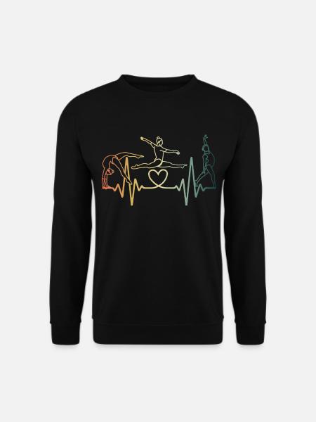 Herzschlag Turnen Gymnastik EKG Puls - Unisex Pullover - Schwarz