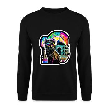 Stoner Cat en Inde - Sweat-shirt Unisexe - noir - Devant - Alina (178cm) & Michal (187cm)