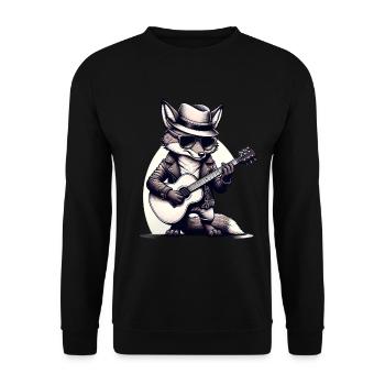 Guitare Fox de dessin animé personnalisée TShirt - Sweat-shirt Unisexe - noir - Devant - Alina (178cm) & Michal (187cm)