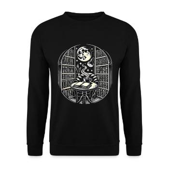 Café de minuit Livres Tatouage Art - Sweat-shirt Unisexe - noir - Devant - Alina (178cm) & Michal (187cm)