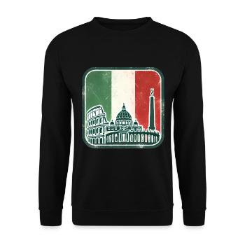 Italian Flag Landmarks Silhouette - Unisex Sweatshirt - black - Front - Alina (178cm) & Michal (187cm)