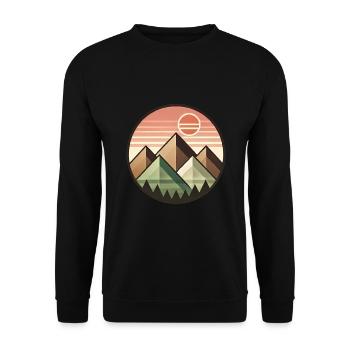 Paysage de montagne géométrique coucher de soleil - Sweat-shirt Unisexe - noir - Devant - Alina (178cm) & Michal (187cm)