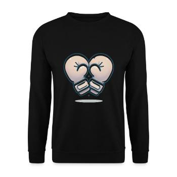 Conception de gants de boxe en forme de cœur - Sweat-shirt Unisexe - noir - Devant - Alina (178cm) & Michal (187cm)