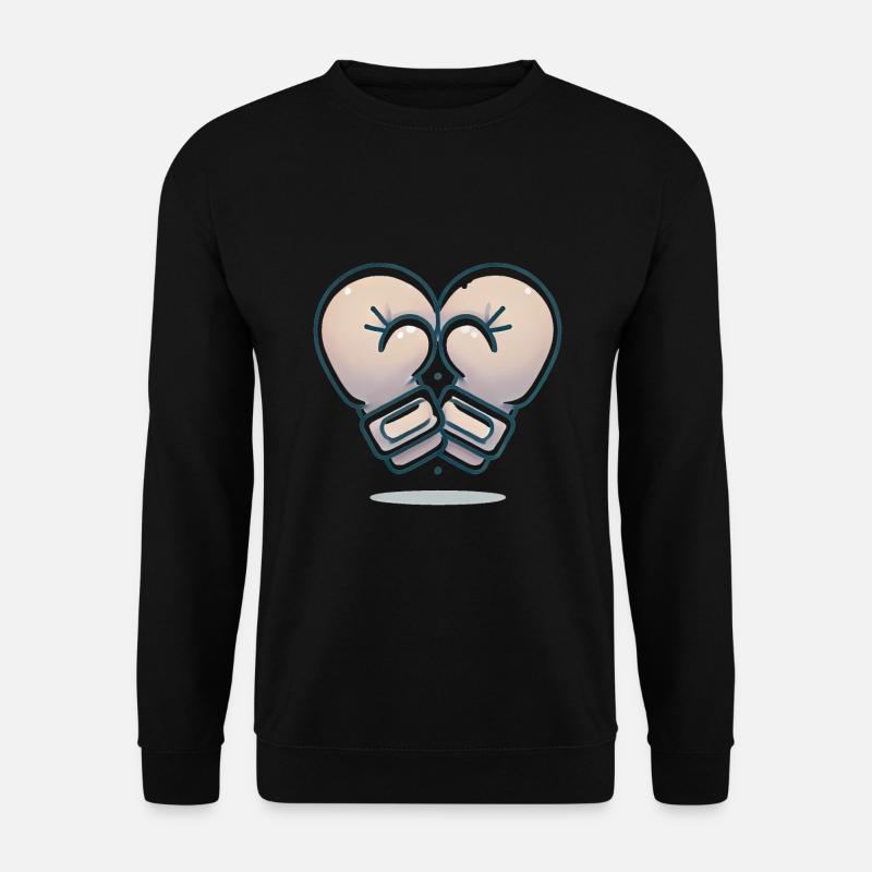 Herzförmiges Boxhandschuhdesign - Unisex Pullover - Schwarz