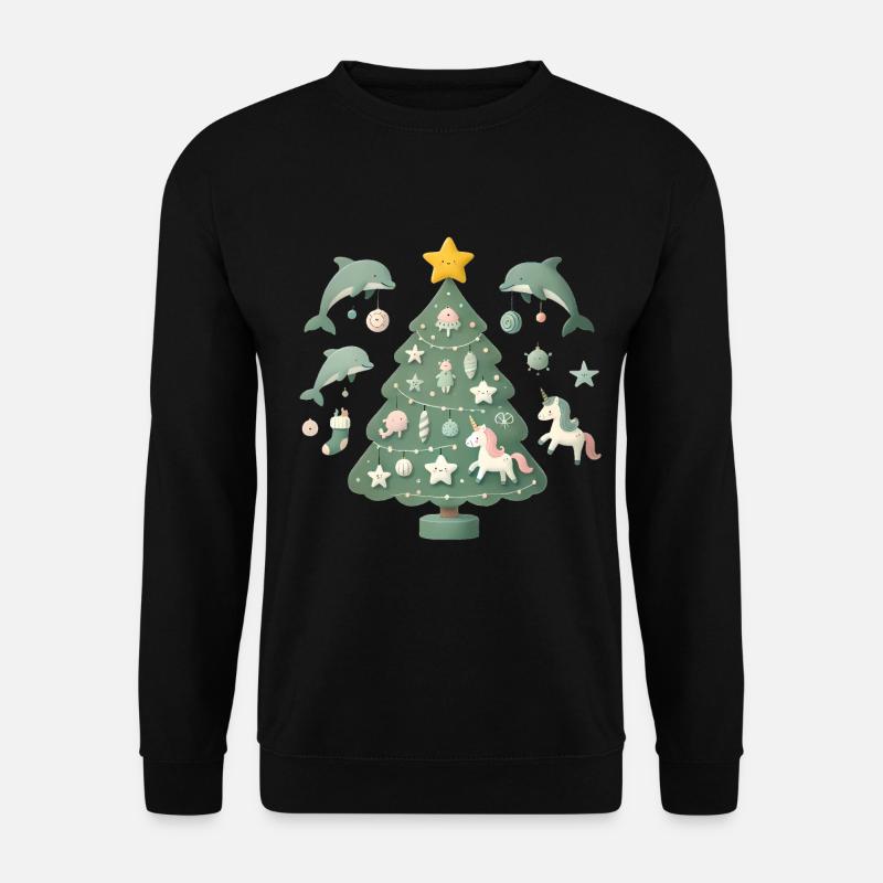 Whimsical Christmas Tree Fantasy - Unisex Sweatshirt - black