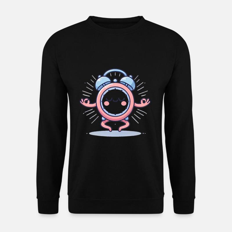 Peaceful Meditating Alarm Clock Icon - Unisex Sweatshirt - black