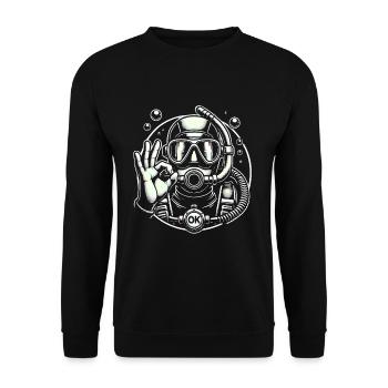 Plongeur sous-marin avec graphique OK Gesture - Sweat-shirt Unisexe - noir - Devant - Alina (178cm) & Michal (187cm)