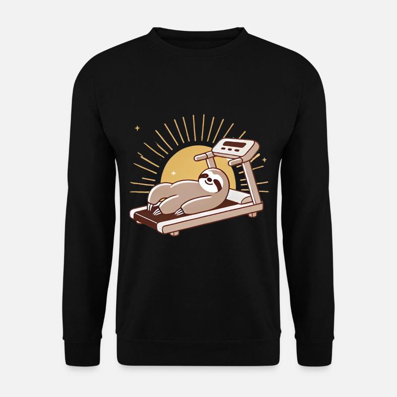 Retired Sloth on Treadmill Illustration - Unisex Sweatshirt - black