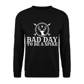 Bad Day to Be a Spike Hunter Hunting Deer - Unisex Sweatshirt - black - Front - Alina (178cm) & Michal (187cm)