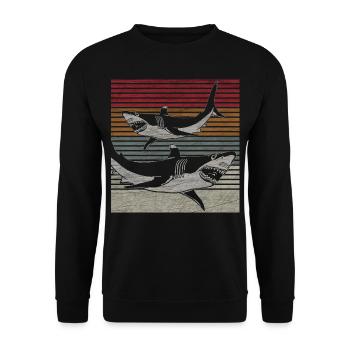 Requins - Sweat-shirt Unisexe - noir - Devant - Alina (178cm) & Michal (187cm)