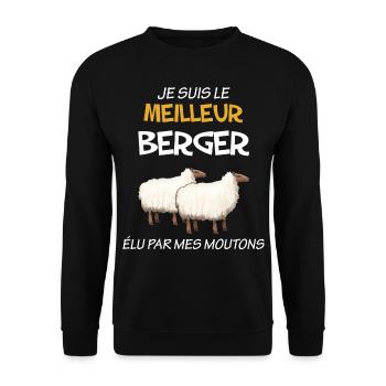 Mon berger et ses moutons c'est le meilleur - Sweat-shirt Unisexe - noir - Devant - Alina (178cm) & Michal (187cm)
