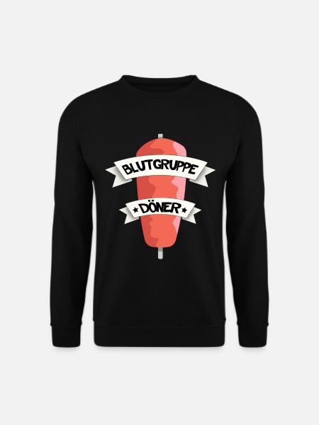 Blutgruppe Döner. Lustig Kebap Kebab Essen fun - Unisex Pullover - Schwarz