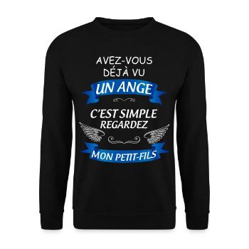 Petit-fils à papy Idée Cadeau Pour Grand-père Fier - Sweat-shirt Unisexe - noir - Devant - Alina (178cm) & Michal (187cm)