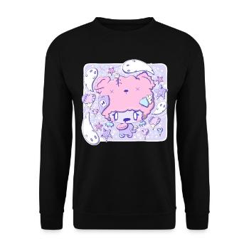 Cute Zombie Bear Cub - Unisex Sweatshirt - black - Front - Alina (178cm) & Michal (187cm)