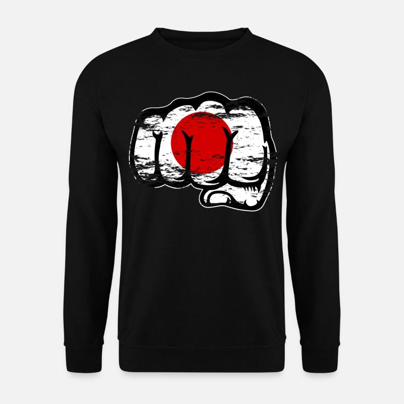 Japan Flagge Hand Faust used - Unisex Pullover - Schwarz