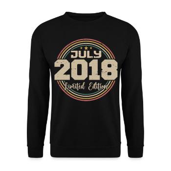2018 Birthday July 2018 Gift July 2018 - Unisex Sweatshirt - black - Front - Alina (178cm) & Michal (187cm)