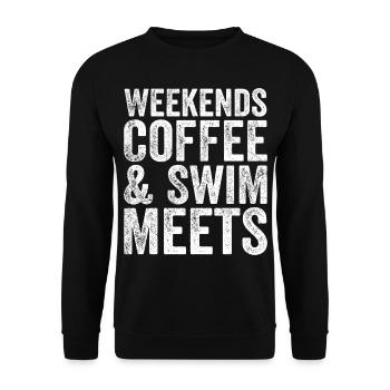 Weekends Coffee And Swim Meets - Coffee Lover - Sweat-shirt Unisexe - noir - Devant - Alina (178cm) & Michal (187cm)