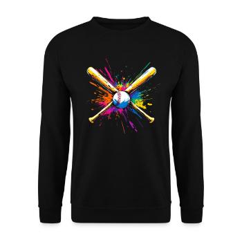 Baseball Bat Multicolored - Unisex Sweatshirt - black - Front - Alina (178cm) & Michal (187cm)