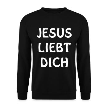 JESUS LIEBT DICH - Unisex Pullover - Schwarz - Vorne - Alina (178cm) & Michal (187cm)