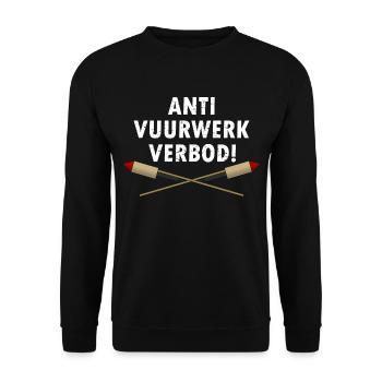 Anti Vuurwerk Verbod! Pyro for ever! - Unisex Sweatshirt - black - Front - Alina (178cm) & Michal (187cm)