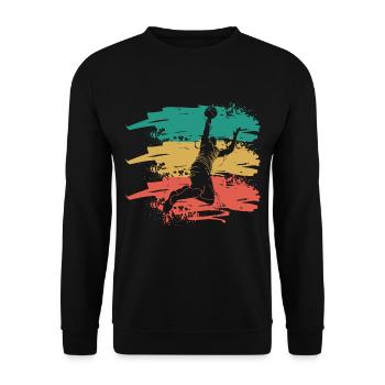 retro basketball - Unisex Pullover - Schwarz - Vorne - Alina (178cm) & Michal (187cm)
