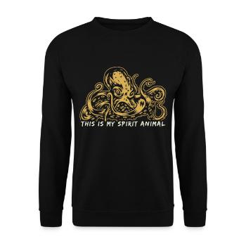 this is my spirit animal - the octopus - Unisex Pullover - Schwarz - Vorne - Alina (178cm) & Michal (187cm)