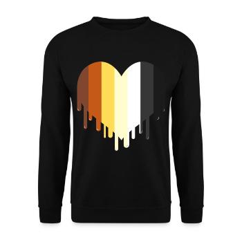 Tropfendes Gay Bear Herz Gay Bear Pride - Unisex Pullover - Schwarz - Vorne - Alina (178cm) & Michal (187cm)