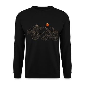 Roter Mondberg - Unisex Pullover - Schwarz - Vorne - Alina (178cm) & Michal (187cm)