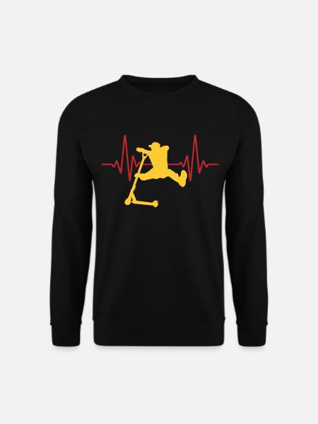Heartbeat Scooter Roller Stunt | Colors can be changed - Unisex Sweatshirt - black