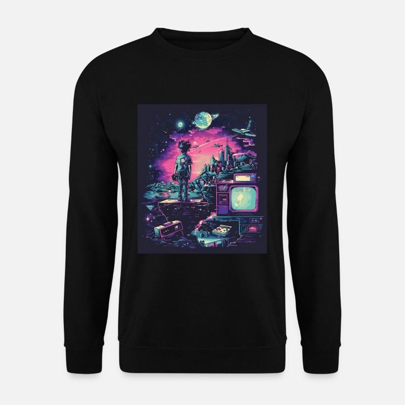 Retro-Gaming-Odyssee - Unisex Pullover - Schwarz