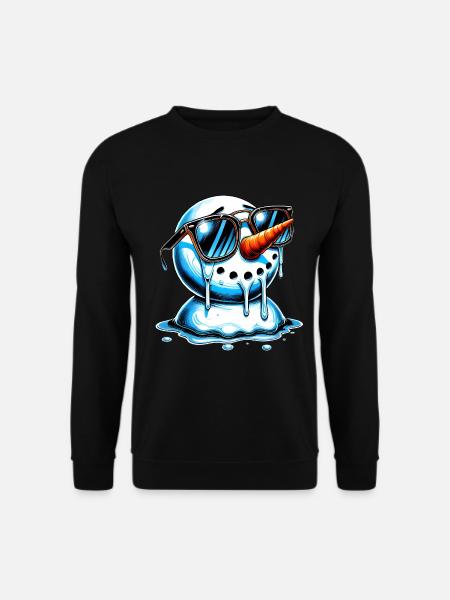 Schmelzender Schneemann mit kühlen Farbtönen - Unisex Pullover - Schwarz