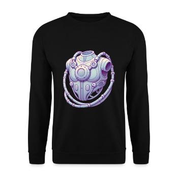 Futuristic Chest Device Graphic Tee - Unisex Sweatshirt - black - Front - Alina (178cm) & Michal (187cm)