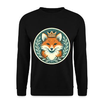 Royal Fox Badge Majestic Animal Design - Unisex Sweatshirt - black - Front - Alina (178cm) & Michal (187cm)