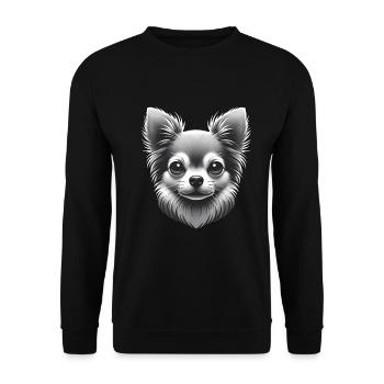 Chihuahua Grayscale Art TShirt Design - Unisex Sweatshirt - black - Front - Alina (178cm) & Michal (187cm)