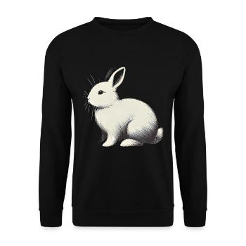 Minimalist White Rabbit SilhouetteMinimalist Whit - Unisex Sweatshirt - black - Front - Alina (178cm) & Michal (187cm)